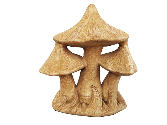 Large Cast Stone Triple Mushroom Statue