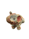 Small Elephant Statue Handpainted Cast-Stone 12cm Height