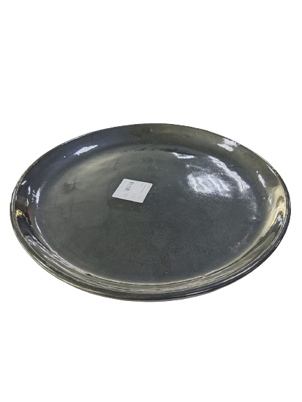 Round Ceramic Tray Green Color 36cm