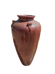 Tall Glazed Ceramic Brown Amphora Urn Pot 100cm Height