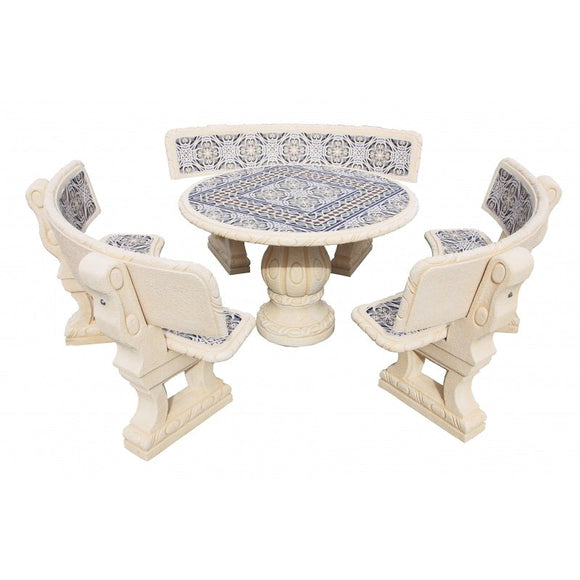 Castano Snow Circular Furniture Set with Back Rest