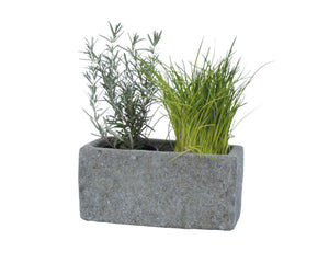 Rectangular basanite stone planter 29cm length CST MOD40 2P12