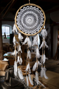 Dreamcatcher with rattan ring and feathers