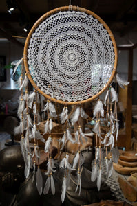 Dreamcatcher with rattan ring and feathers