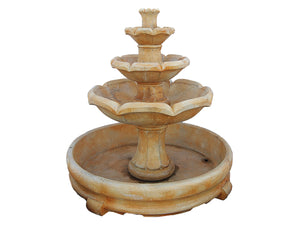 Montreux 3-Tier Cast Stone Fountain with Pool