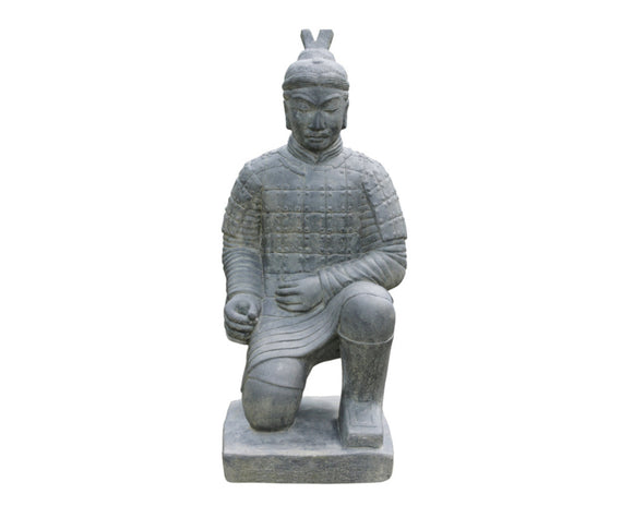 Chinese Warrior Kneeling Statue Cast Stone 102cm Height PCHWKN 100AF