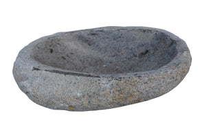 Stone Natural Edge Round Pond Bowl Riverstone 25cm Diameter 6cm Height RS-BOWL02-025x020x6NA