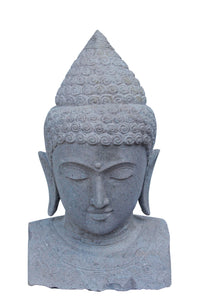 Floral Buddha Bust Statue Basanite 80cm Height Rs02A Bb 080NA
