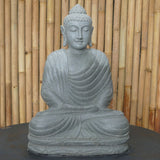 Seated Buddha dhyana meditation natural riverstone statue 60cm height 
