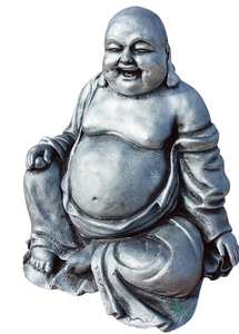 Sidar Concrete Happy Buddha Statue Plata