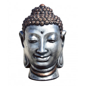 Buda Concrete Head Statue Policromado