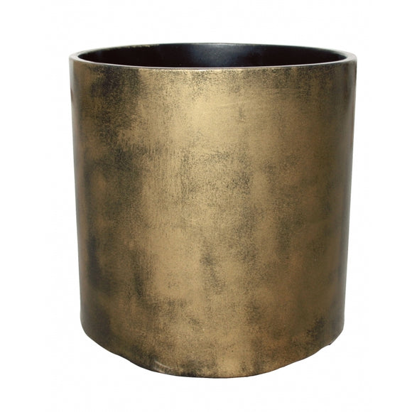 FR5957 Teide Round Concrete Pot Oro Metallic Finish Height 45 Diameter 45cm